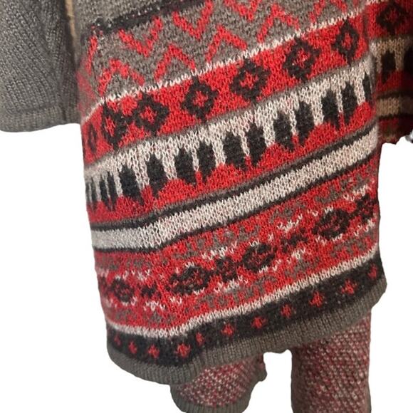 Kensie Brown Multicolor Boho Waterfall Draped Front Knit Cardigan Women Sz M/L - Picture 8 of 10